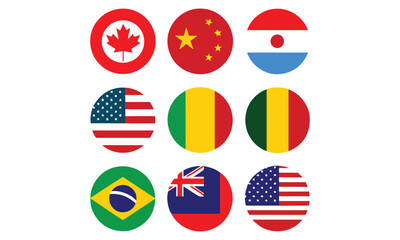 World Most Popular Rounded Flags