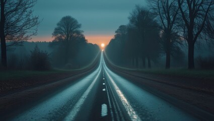 Fototapeta premium road in the fog