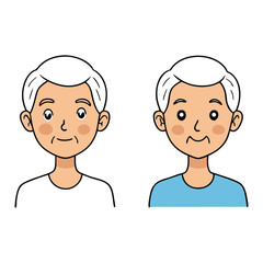 Younger skin is smooth, firm, and plump with even tone. Older skin shows wrinkles, sagging, dryness, and age spots due to collagen loss and reduced elasticity.
