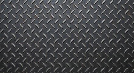 Dark Gray Diamond Plate Metal Texture Industrial Background