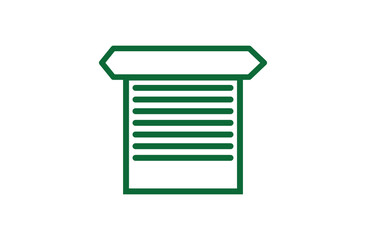 Green Shutter Door vector icon isolated on white background. Simple element illustration from Buildings concept. Symbol, logo illustration. Vector illustration. Eps file 140.