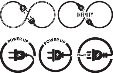 electric symbol. electricity logo with lettere set. vector  and illustration symbol on transparent background