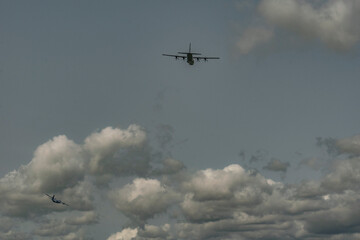 Flying demonstration near the Pointe du Hoc defense in Normandy