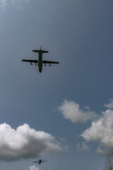 Flying demonstration near the Pointe du Hoc defense in Normandy