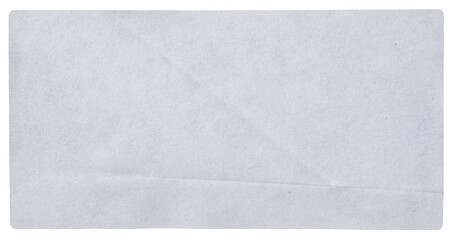 White adhesive glued paper sticker label with transparent background cut out design element