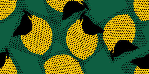 Hand drawn lemon abstract pattern. Creative Seamless pattern beautiful lemon fruits vector. Lemon background