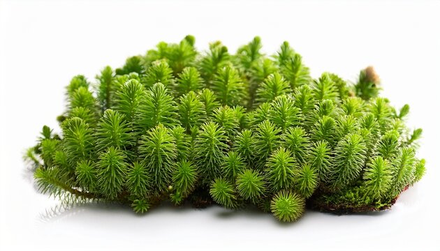 clubmoss isolated on white background forest plant spinulum annotinum
