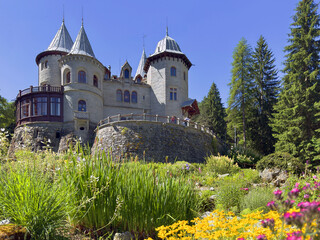 castle savoia in the mountains in gressoney italy	