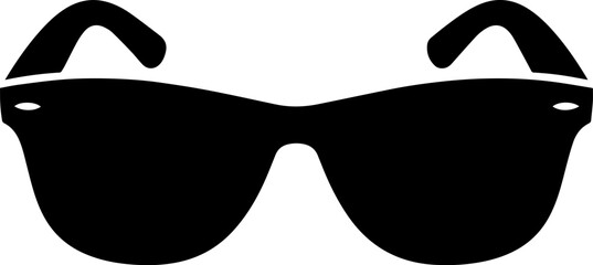 Bold Black Sunglasses Silhouette with Curved Arms and Oval Lenses