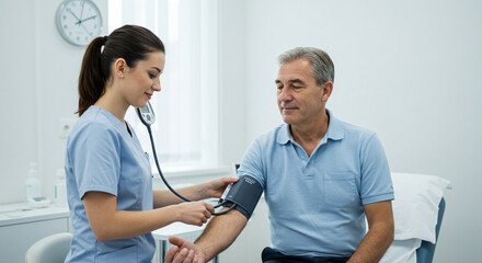 Obraz premium female doctor talking to senior patient at the hospital