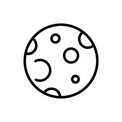 Obraz premium Moon icon with craters in minimalist black and white design 