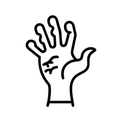 Obraz premium Zombie hand illustration in outline style for Halloween concept 