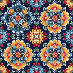 Royal Indian Mandala Seamless Pattern