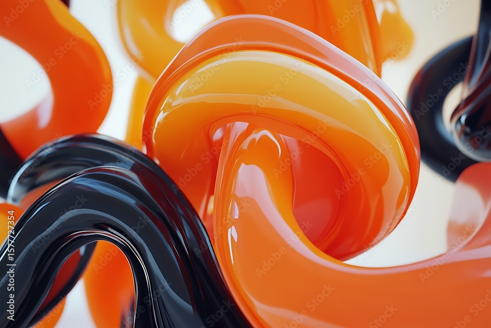 Poster • looping animation of bold forms twisting in sync