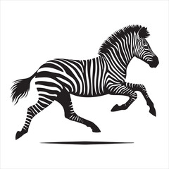 Fototapeta premium Silhouette vector of a zebra standing on a white background