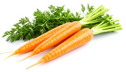 Fresh, vibrant carrots with green tops