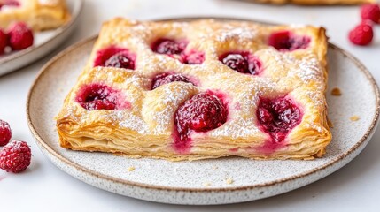 Delicious Raspberry Pastry with Flaky Crust and Sweet Filling