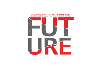 vector phrase street art in grunge style on background of spots and geometric shapes from elements of 
 urban big city architecture. suitable for logo, t-shirt design