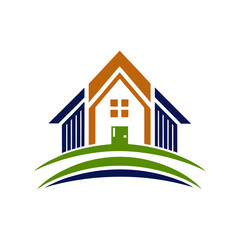 real estate business logo vector art illustration