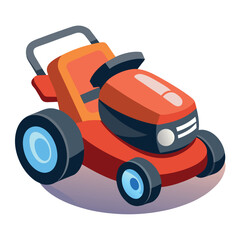 Fototapeta premium lawn mower on white background