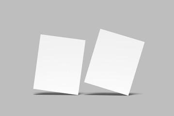 Blank polaroid photo frame with soft shadows and scotch tape isolated on white paper background as...