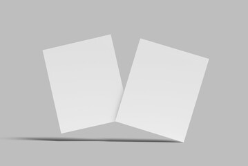 Blank polaroid photo frame with soft shadows and scotch tape isolated on white paper background as...