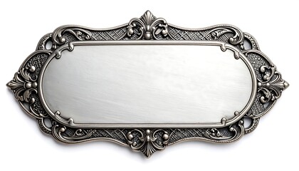 Ornate metallic nameplate