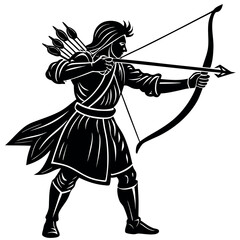 archer-pulling-a-bowstring-with-a-quiver 