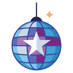 disco ball-with-stars-icon-on-white-back.eps