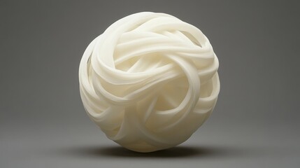 Elegant White Sculpture with Intricate Twisting Forms and Curves