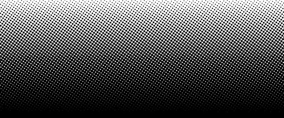 Grunge halftone gradient background. Faded grit noise texture. White and black sand wallpaper. Retro pixelated backdrop. Anime or manga style comic overlay. Vector graphic design textured template
