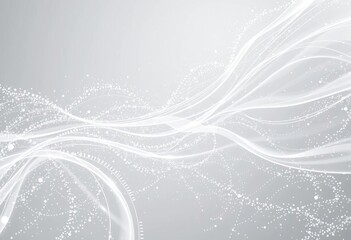 Abstract grey and white flowing particle background Digital, futuristic, technology, vector, illustration, design, digital art, vector