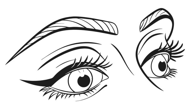 Eye makeup tutorial eyeliner eyebrows lashes beauty tips cosmetic guide for perfect eye drawing look