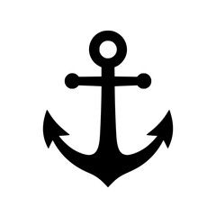 Bold Anchor Silhouette Isolated on White Background