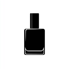 Simple black silhouette of a rectangular perfume bottle with a square cap