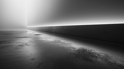 Black and White Interior Wall with Wainscoting, Baseboard, and Dark Floor