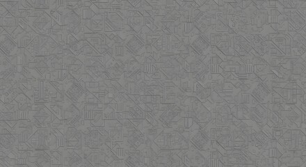 Monochrome background featuring a complex network of interconnected geometric and linear shapes design