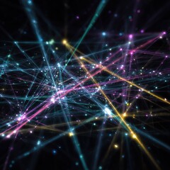 Vibrant geometric lines and shapes create a dynamic visual experience.