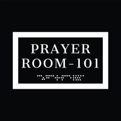 Muslim Prayer Room 101 Name Plate vector 