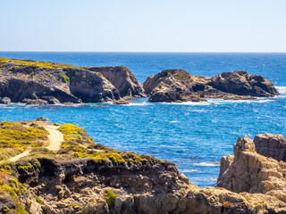 Rocky Pacific coastline at Painter's Point, Garrapata Bluff Trail, California