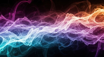 Obraz premium Abstract Colorful Smoke Wave Flowing Energy Light Particles Abstract Digital Art