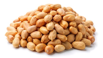 Roasted peanuts isolated on white background