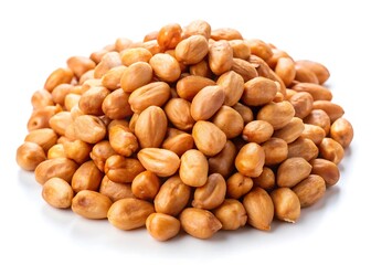 Roasted peanuts isolated on white background