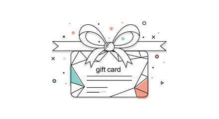 Elegant Gift Card With Decorative Bow and Festive Confetti Accents