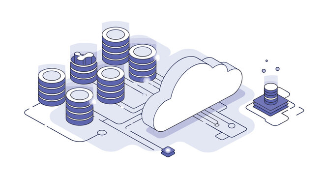 Modern Cloud Infrastructure With Data Storage And Computing Power