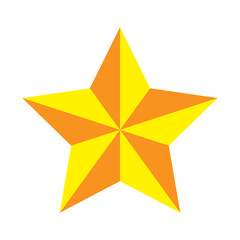 Obraz premium Bright Geometric Yellow Star with Gradients on a White Background