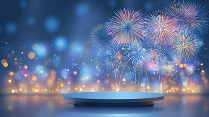 Festive night with vibrant fireworks display