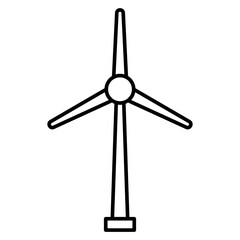 Wind Energy Icon - Flat design icon of a wind turbine symbolizing clean energy.