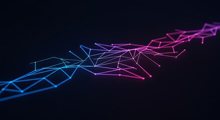 Dynamic network of connected dots with a blue to pink gradient