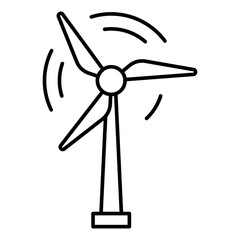 Wind Energy Icon - Flat design icon of a wind turbine symbolizing clean energy.
